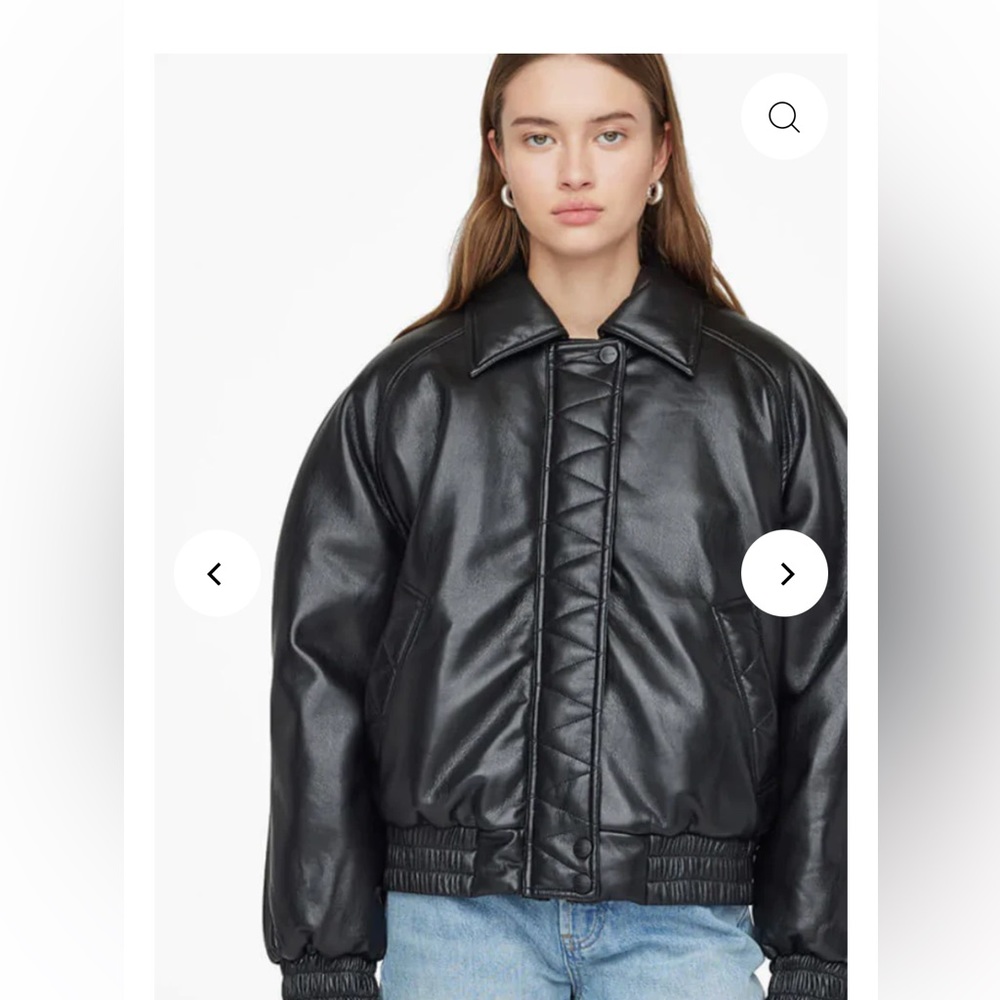 Anine Bing Zora Vegan Leather Bomber Jacket, NWOT, XS